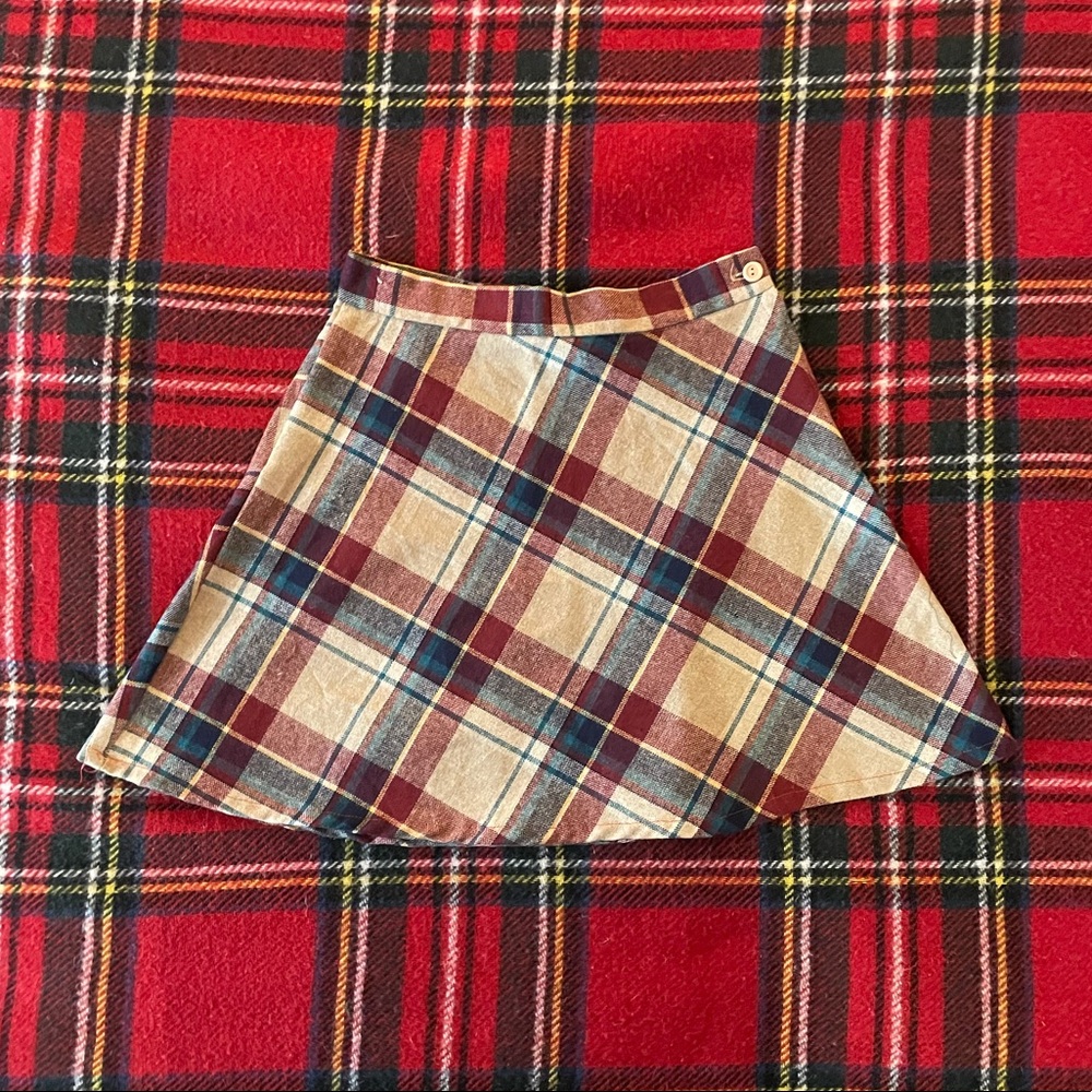 Vintage Plaid Mini Skirt